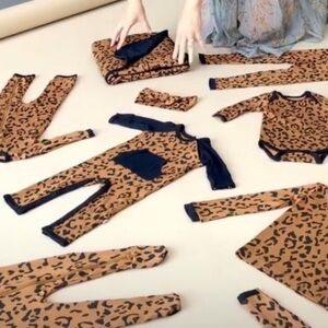 Kyte Baby Nutmeg Leopard Print Kids Longall